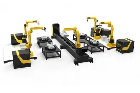 Промышленная роботизированная линия Senfeng 20RFLS для лазерной резки, сварки и очистки 