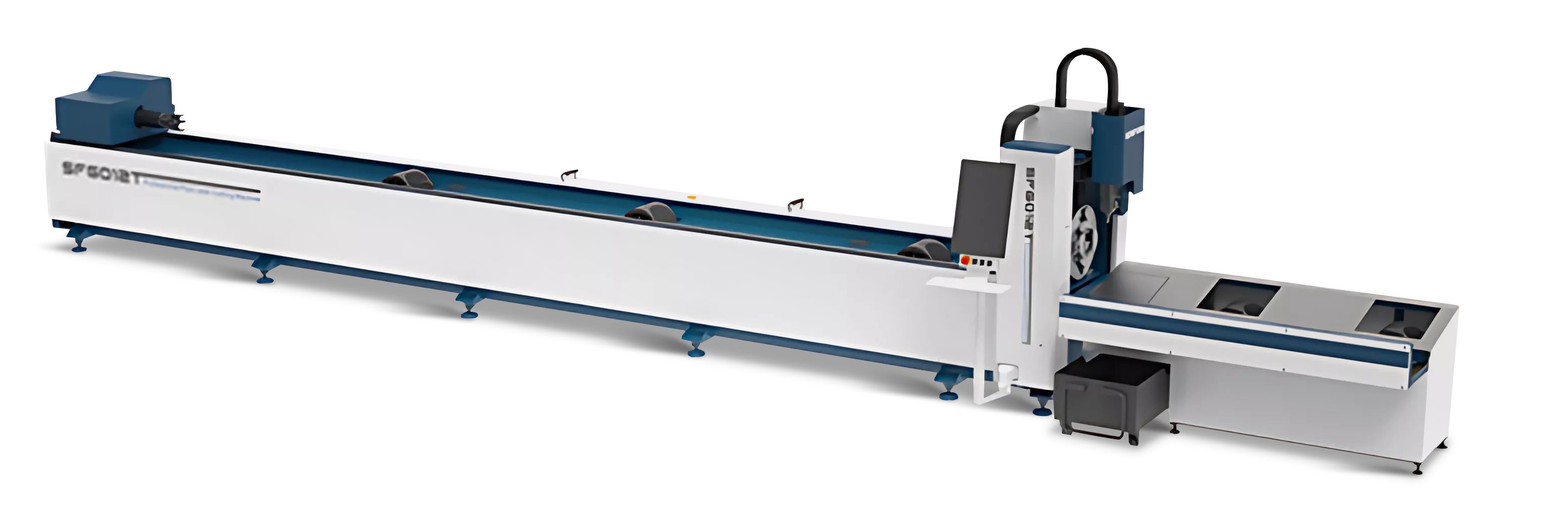 Senfeng SF6012T – станок открытого типа для лазерной резки труб и профилей. Длина заготовок до 6 метров с диаметром до 120 мм. Мощность от 1,5 до 3 кВт. Senfeng SF6012T – станок открытого типа для лазерной резки труб и профилей. Длина заготовок до 6 метров с диаметром до 120 мм. Мощность от 1,5 до 3 кВт.