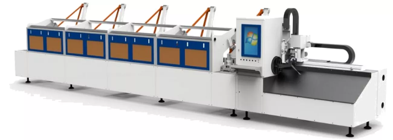 Senfeng SF6008T – станок для лазерной резки труб и профилей с одним зажимным патроном и приемным столом. Длина заготовок до 6 метров с диаметром до 80 мм. Мощность от 1,5 до 3 кВт. Senfeng SF6008T – станок для лазерной резки труб и профилей с одним зажимным патроном и приемным столом. Длина заготовок до 6 метров с диаметром до 80 мм. Мощность от 1,5 до 3 кВт.