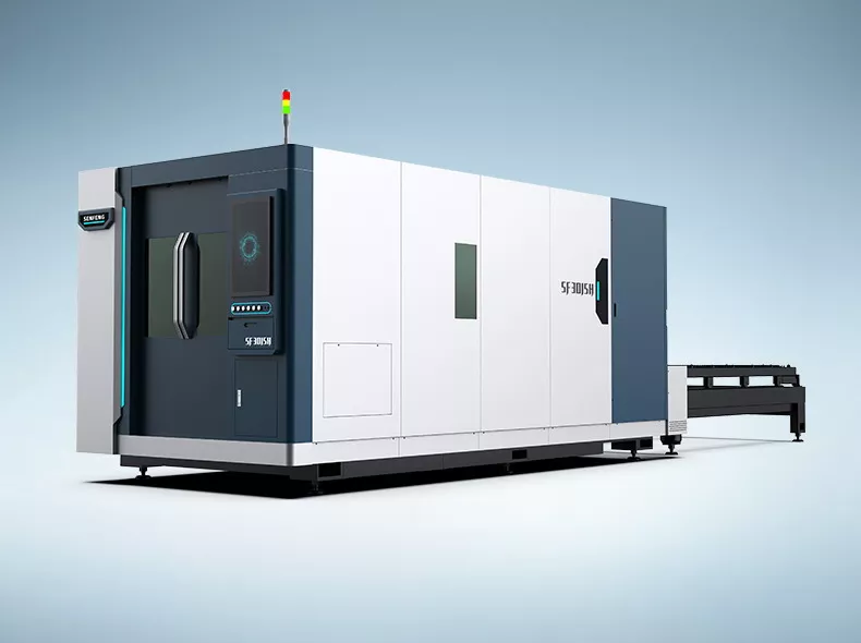 Senfeng SF3015H4 - высокомощный станок лазерной резки металла с защитой кабинетного типа и системой сменных столов. Рабочее поле 3000х1500 мм. Мощность от 6 до 60 кВт. Senfeng SF3015H4 - высокомощный станок лазерной резки металла с защитой кабинетного типа и системой сменных столов. Рабочее поле 3000х1500 мм. Мощность от 6 до 60 кВт.