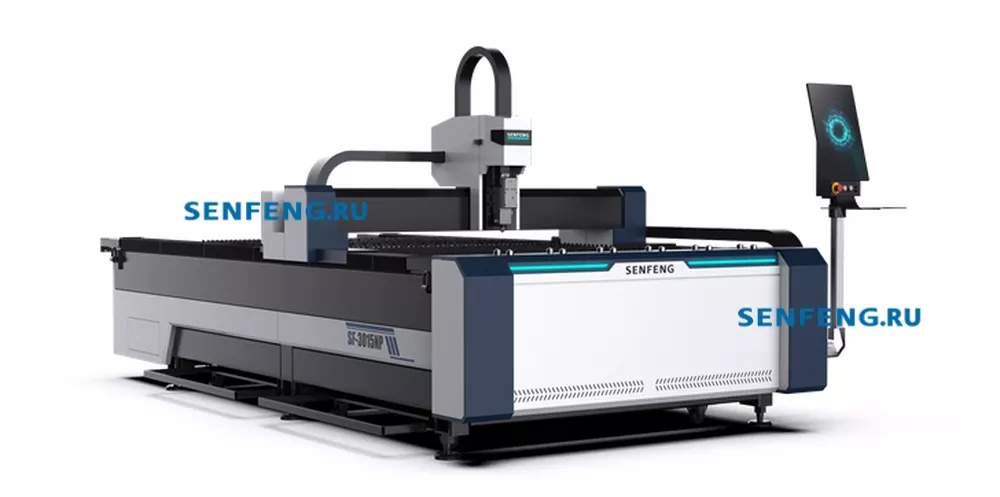 Senfeng SF3015NP – лазерный станок повышенной мощности открытого типа для резки металла, с усиленной станиной. Рабочее поле 3050х1530 мм. Мощность от 3 до 12 кВт. Senfeng SF3015NP – лазерный станок повышенной мощности открытого типа для резки металла, с усиленной станиной. Рабочее поле 3050х1530 мм. Мощность от 3 до 12 кВт.