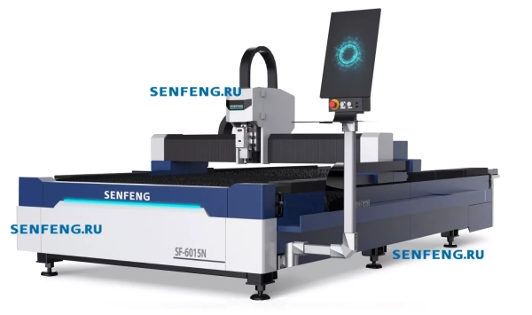 Senfeng SF6015N – лазерный станок резки металла открытого типа. Рабочее поле 6000х1500 мм. Мощность от 1,5 до 6 кВт. Senfeng SF6015N – лазерный станок резки металла открытого типа. Рабочее поле 6000х1500 мм. Мощность от 1,5 до 6 кВт.