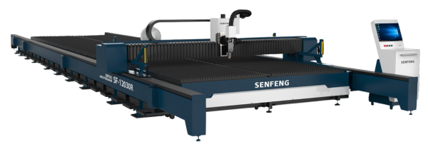 Senfeng SF12030R – широкоформатный лазерный станок резки металла открытого типа. Рабочее поле 12000х3000 мм. Мощность от 6 до 100 кВт.