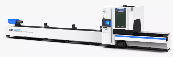 Senfeng SF6024GT – станок для лазерной резки трубы под углом до 45 ° с защитной кабиной в зоне реза. Длина трубы до 6 метров с диаметром до 230 мм. Мощность от 3 до 6 кВт. Senfeng SF6024GT – станок для лазерной резки трубы под углом до 45 ° с защитной кабиной в зоне реза. Длина трубы до 6 метров с диаметром до 230 мм. Мощность от 3 до 6 кВт.