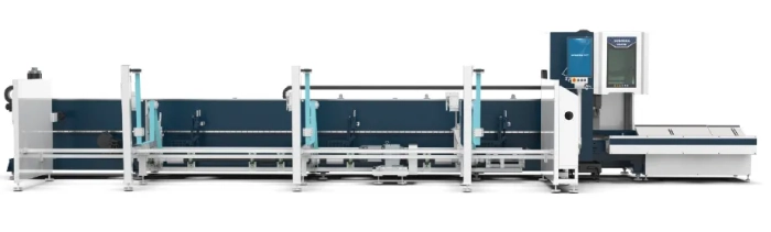 Senfeng SF6012G Plus – станок для лазерной резки труб и профилей с возможностью резки под углом до 45°. Длина заготовок до 6,5 метров с диаметром до 120 мм. Мощность от 1,5 до 3 кВт.