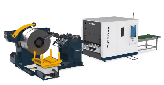 Senfeng SF0801LS - компактный автоматизированный комплекс лазерной резки с рулонной подачей и кабинетной защитой. Толщина рулонного материала до 1,2 мм, ширина до 800 мм. Мощность от 1,5 до 3 кВт. Senfeng SF0801LS - компактный автоматизированный комплекс лазерной резки с рулонной подачей и кабинетной защитой. Толщина рулонного материала до 1,2 мм, ширина до 800 мм. Мощность от 1,5 до 3 кВт.