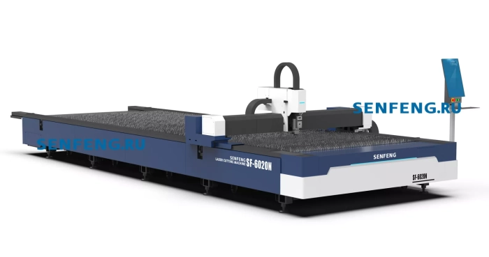 Senfeng SF6020N – лазерный станок резки металла открытого типа. Рабочее поле 6000х2000 мм. Мощность от 1,5 до 6 кВт. Senfeng SF6020N – лазерный станок резки металла открытого типа. Рабочее поле 6000х2000 мм. Мощность от 1,5 до 6 кВт.