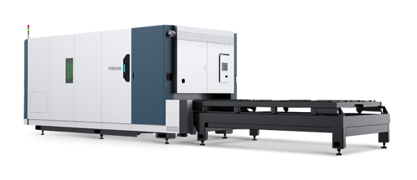 Senfeng SF8020H4 - высокомощный станок лазерной резки металла с защитой кабинетного типа и системой сменных столов. Рабочее поле 8000х2000 мм. Мощность от 6 до 60 кВт.