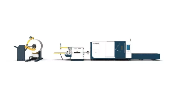 Senfeng SF1503CLH – автоматизированный комплекс лазерной резки с рулонной подачей и кабинетной защитой. Толщина рулонного материала – до 3 мм, ширина – до 1500 мм. Мощность излучателя – от 3 до 6 кВт. Senfeng SF1503CLH – автоматизированный комплекс лазерной резки с рулонной подачей и кабинетной защитой. Толщина рулонного материала – до 3 мм, ширина – до 1500 мм. Мощность излучателя – от 3 до 6 кВт.