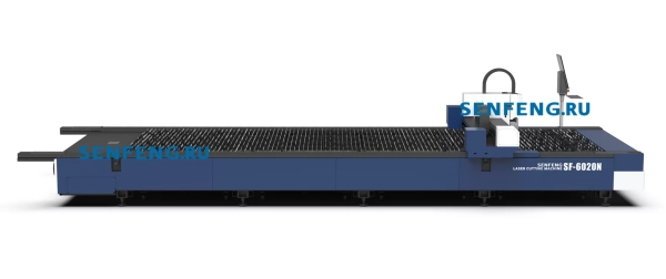 Senfeng SF6020N – лазерный станок резки металла открытого типа. Рабочее поле 6000х2000 мм. Мощность от 1,5 до 6 кВт. Senfeng SF6020N – лазерный станок резки металла открытого типа. Рабочее поле 6000х2000 мм. Мощность от 1,5 до 6 кВт.
