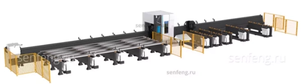 Senfeng SF12035GST – тяжелый станок для лазерной резки труб под углом до 45° c защитой в зоне реза, с системой автоматической загрузки (опция) и разгрузки заготовок. Длина трубы до 12 метров с диаметром до 360 мм. Мощность от 6 до 20 кВт. Senfeng SF12035GST – тяжелый станок для лазерной резки труб под углом до 45° c защитой в зоне реза, с системой автоматической загрузки (опция) и разгрузки заготовок. Длина трубы до 12 метров с диаметром до 360 мм. Мощность от 6 до 20 кВт.