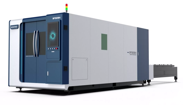 Senfeng SF6015HC – станок лазерной резки металла с защитой кабинетного типа и системой сменных столов. Рабочее поле 6000х1500 мм. Мощность от 1,5 до 12 кВт. Senfeng SF6015HC – станок лазерной резки металла с защитой кабинетного типа и системой сменных столов. Рабочее поле 6000х1500 мм. Мощность от 1,5 до 12 кВт.