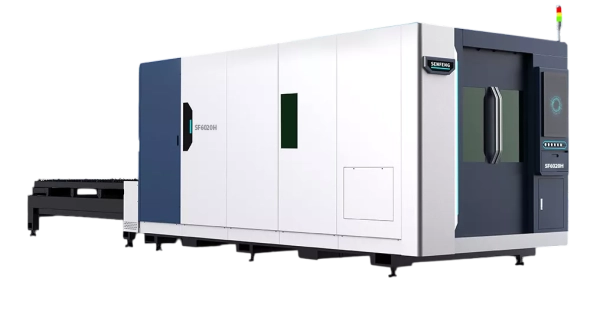 Senfeng SF4020H4 – высокомощный станок лазерной резки металла с защитой кабинетного типа и системой сменных столов. Рабочее поле 4000х2000 мм. Мощность от 6 до 60 кВт.