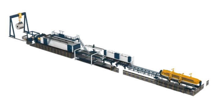 Senfeng SF2012CH - сверхмощный автоматизированный комплекс лазерной резки с рулонной подачей и кабинетной защитой. Толщина рулонного материала до 14 мм, ширина до 2000 мм. Мощность от 12 до 80 кВт.