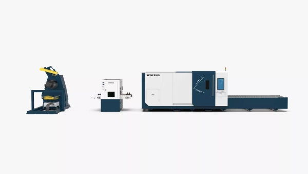 Senfeng SF1502CH - автоматизированный комплекс лазерной резки с рулонной подачей и кабинетной защитой. Толщина рулонного материала до 2 мм, ширина до 1500 мм. Мощность от 1,5 до 6 кВт. Senfeng SF1502CH - автоматизированный комплекс лазерной резки с рулонной подачей и кабинетной защитой. Толщина рулонного материала до 2 мм, ширина до 1500 мм. Мощность от 1,5 до 6 кВт.