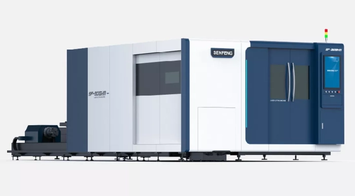 Senfeng SF6015HMС – комбинированный станок лазерной резки металла и трубы с защитой кабинетного типа и системой сменных столов. Рабочее поле 6000х1500. Длина трубы до 6 метров с диаметром до 220 мм. Мощность от 1,5 до 6 кВт. Senfeng SF6015HMС – комбинированный станок лазерной резки металла и трубы с защитой кабинетного типа и системой сменных столов. Рабочее поле 6000х1500. Длина трубы до 6 метров с диаметром до 220 мм. Мощность от 1,5 до 6 кВт.