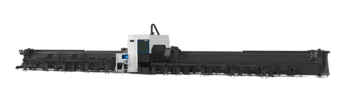 Senfeng SF12035HT - тяжелый станок для лазерной резки трубы с четырьмя патронами, с защитной кабиной в зоне реза. Длина трубы от 6 до 12 метров с диаметром до 360 мм. Мощность от 6 до 20 кВт. Senfeng SF12035HT - тяжелый станок для лазерной резки трубы с четырьмя патронами, с защитной кабиной в зоне реза. Длина трубы от 6 до 12 метров с диаметром до 360 мм. Мощность от 6 до 20 кВт.