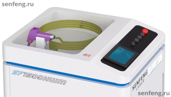 Senfeng SF1500HWM - оптоволоконный аппарат лазерной сварки металла с автоматической подачей проволоки. Мощность 1,5 кВт. Senfeng SF1500HWM - оптоволоконный аппарат лазерной сварки металла с автоматической подачей проволоки. Мощность 1,5 кВт.