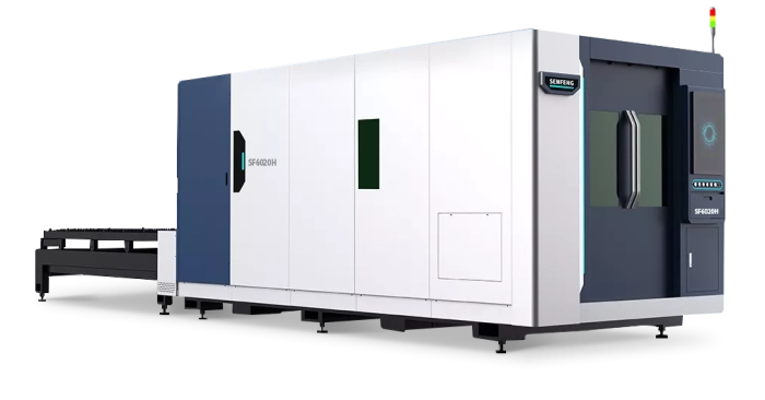 Senfeng SF6020H4 – высокомощный станок лазерной резки металла с защитой кабинетного типа и системой сменных столов. Рабочее поле 6000х2000 мм. Мощность от 6 до 60 кВт. Senfeng SF6020H4 – высокомощный станок лазерной резки металла с защитой кабинетного типа и системой сменных столов. Рабочее поле 6000х2000 мм. Мощность от 6 до 60 кВт.