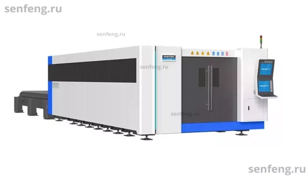 Senfeng SF6025H5 – сверхмощный станок лазерной резки металла с защитой кабинетного типа и системой сменных столов. Особо прочная станина и серводвигатели высокой мощности. Рабочее поле 6000х2500 мм. Мощность 12-100 кВт. Senfeng SF6025H5 – сверхмощный станок лазерной резки металла с защитой кабинетного типа и системой сменных столов. Особо прочная станина и серводвигатели высокой мощности. Рабочее поле 6000х2500 мм. Мощность 12-100 кВт.