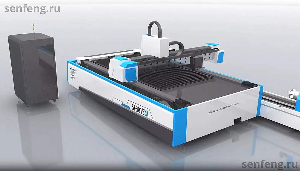 Senfeng SF4015MS – комбинированный станок лазерной резки металла и трубы открытого типа. Рабочее поле 4000х1500 мм. Длина трубы до 6 метров с диаметром до 220 мм. Мощность от 1,5 до 6 кВт. Senfeng SF4015MS – комбинированный станок лазерной резки металла и трубы открытого типа. Рабочее поле 4000х1500 мм. Длина трубы до 6 метров с диаметром до 220 мм. Мощность от 1,5 до 6 кВт.