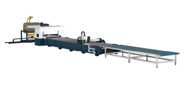 Senfeng SF1502C - комплекс лазерной резки рулонной стали открытого типа. Толщина рулонного материала до 2 мм, ширина до 1500 мм. Мощность 3 кВт.