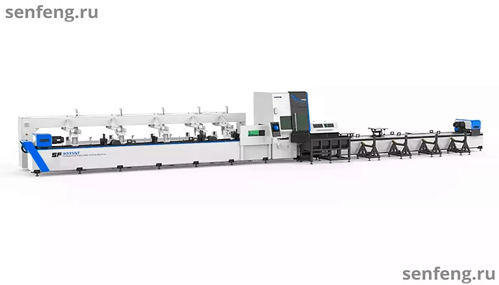 Senfeng SF6024NT – станок для лазерной резки трубы с тремя патронами. Длина трубы до 6 метров с диаметром до 240 мм. Мощность от 3 до 12 кВт Senfeng SF6024NT – станок для лазерной резки трубы с тремя патронами. Длина трубы до 6 метров с диаметром до 240 мм. Мощность от 3 до 12 кВт