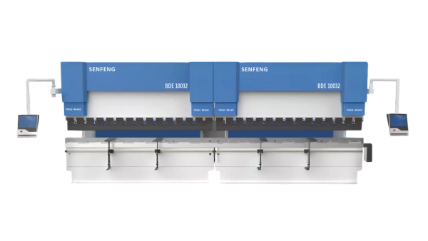Senfeng BDE10032 + BDE10032 - тандемный листогибочный пресс с электрогидравлической синхронизацией, усилие гиба 200 тонн, длина заготовки до 6400 мм