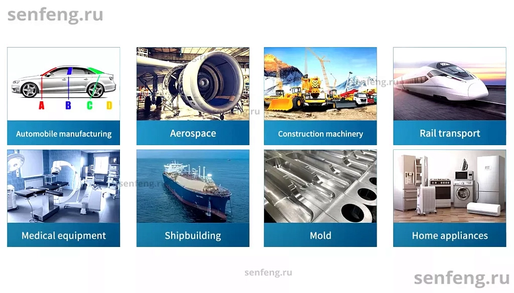 Senfeng SF3015TD - пятиосевой станок для лазерной резки объемных деталей сложной формы. С 180-градусной двухпозиционной вращающейся платформой. Рабочее поле 3000х1500 мм. Мощность от 1,5 до 4 кВт